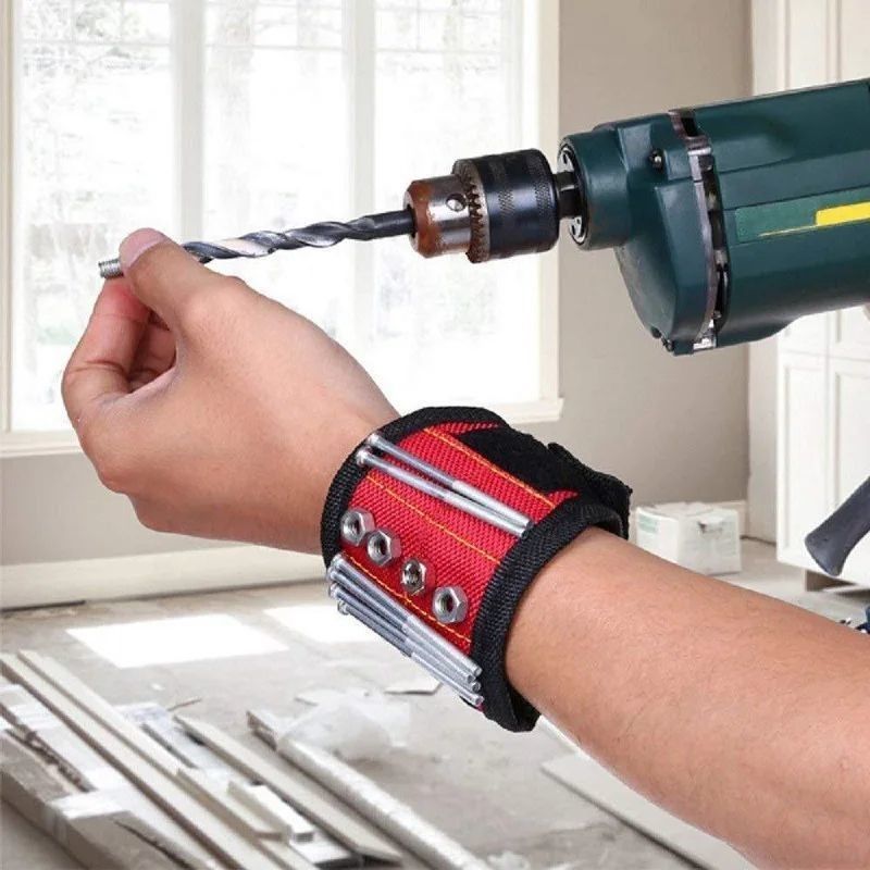                    Magnetic Wrist Support Band with Strong Magnets for Holding Screws Nail Bracelet Belt Support             