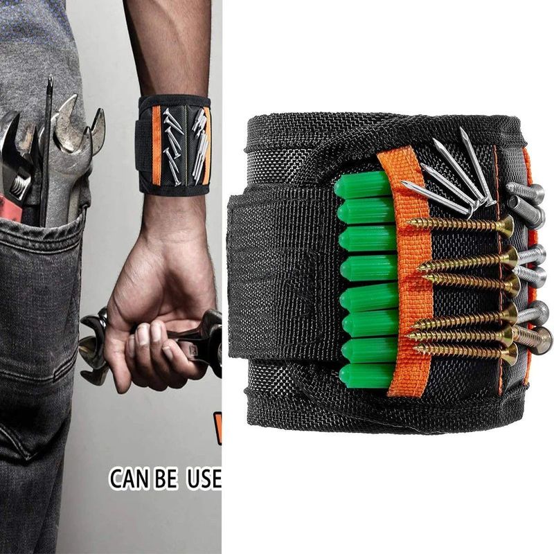                    Magnetic Wristband, for Dad, with Strong Magnets for Holding Screws, Nails, Drilling Bits, Tool             