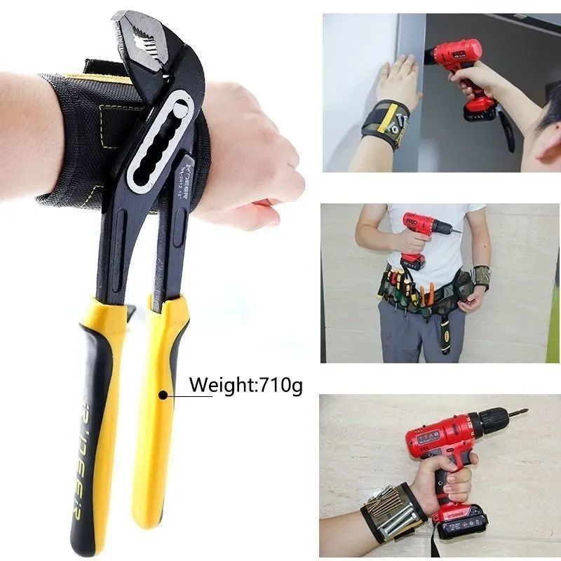                    Portable Magnetic Wristband Tool Kit Strong Magnetic Wristband Tool Strap with Telescopic Pickup Tool Woodworking Tools Repair Accessories             