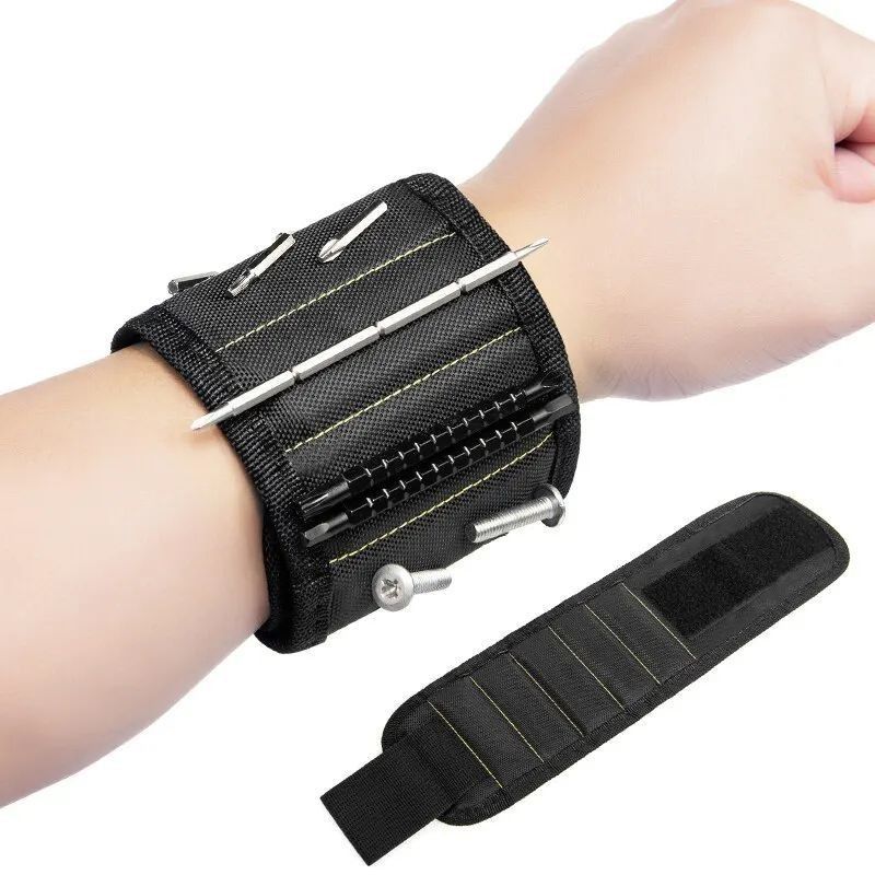                    Multifunctional Magnetic Wrist Strap Screw Storage Bag Portable Electrician Wrist Guard Oxford Cloth Tool             