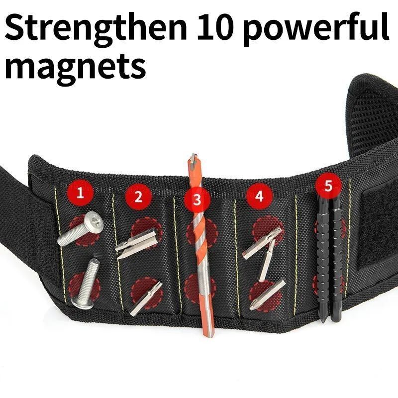                    Multifunctional Magnetic Wrist Strap Screw Storage Bag Portable Electrician Wrist Guard Oxford Cloth Tool             