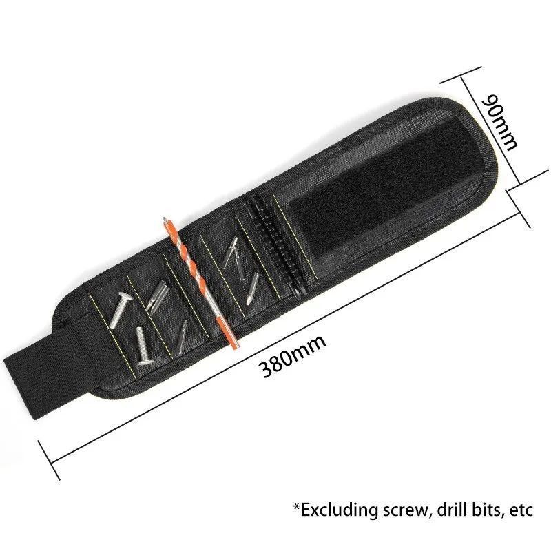                    Multifunctional Magnetic Wrist Strap Screw Storage Bag Portable Electrician Wrist Guard Oxford Cloth Tool             