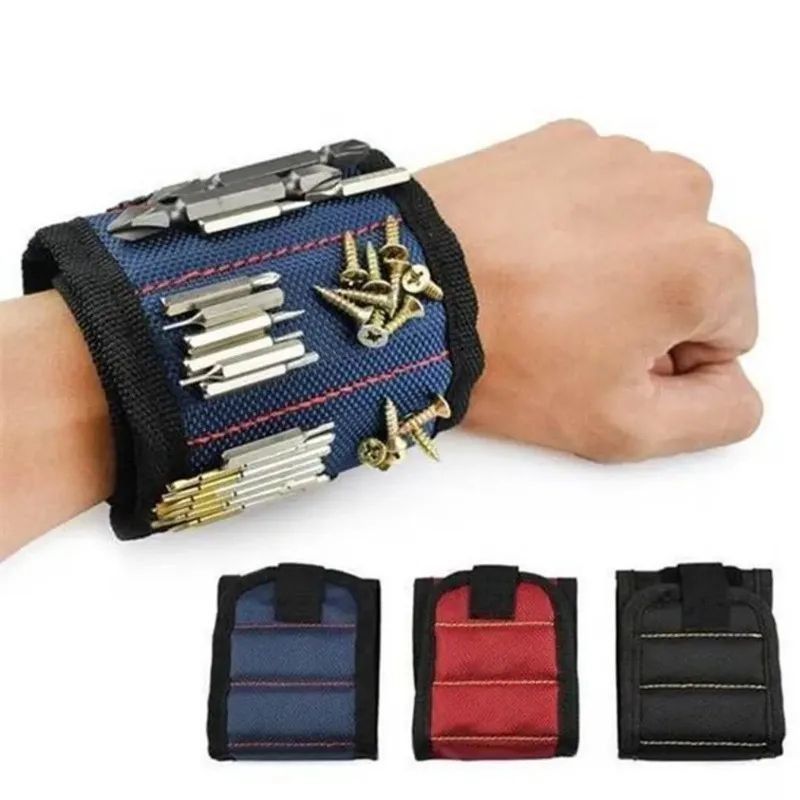                    Magnetic Wristband Portable Tool Bag Magnet Electrician Wrist Tool Belt Screws Nails Drill Bits Bracelet             
