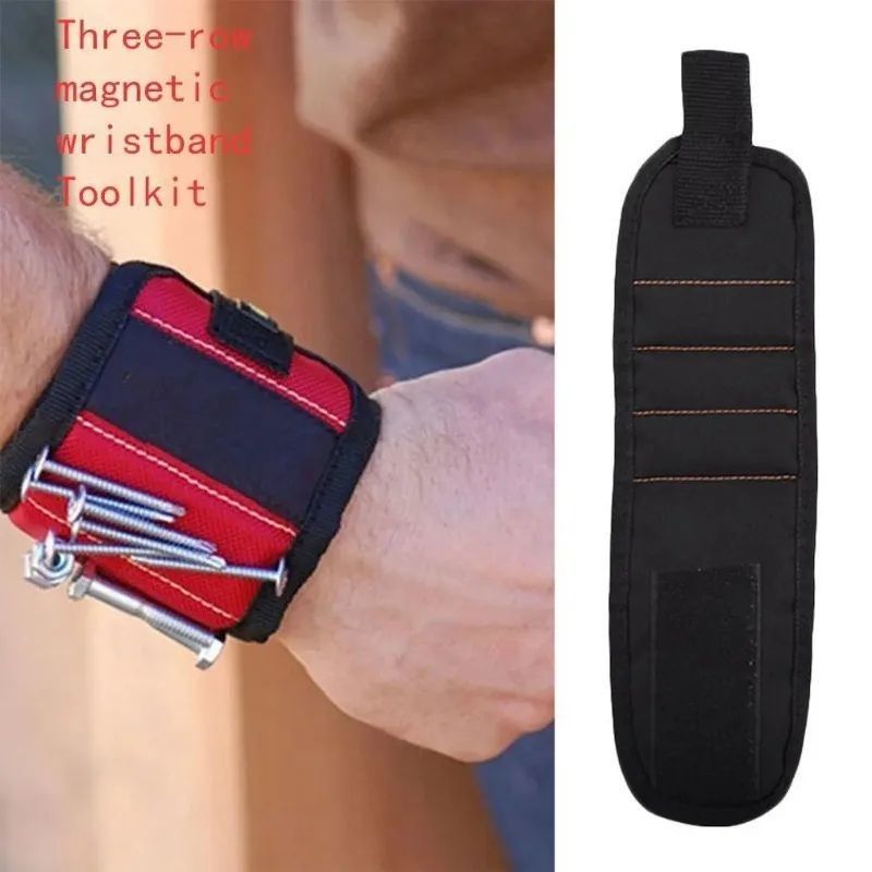                    Magnetic Wristband Portable Tool Bag Magnet Electrician Wrist Tool Belt Screws Nails Drill Bits Bracelet             