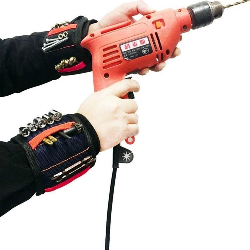 Portable Tool Bag and Customized Magnetic Wristband with Strong Magnets for Electricians Package Gross Weight 0.300kg