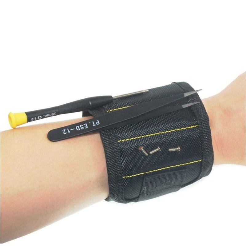                    Strong Magnetic Wristband Tool Bag Oxford Cloth Wrist Belt Portable Screws Nails Tool             