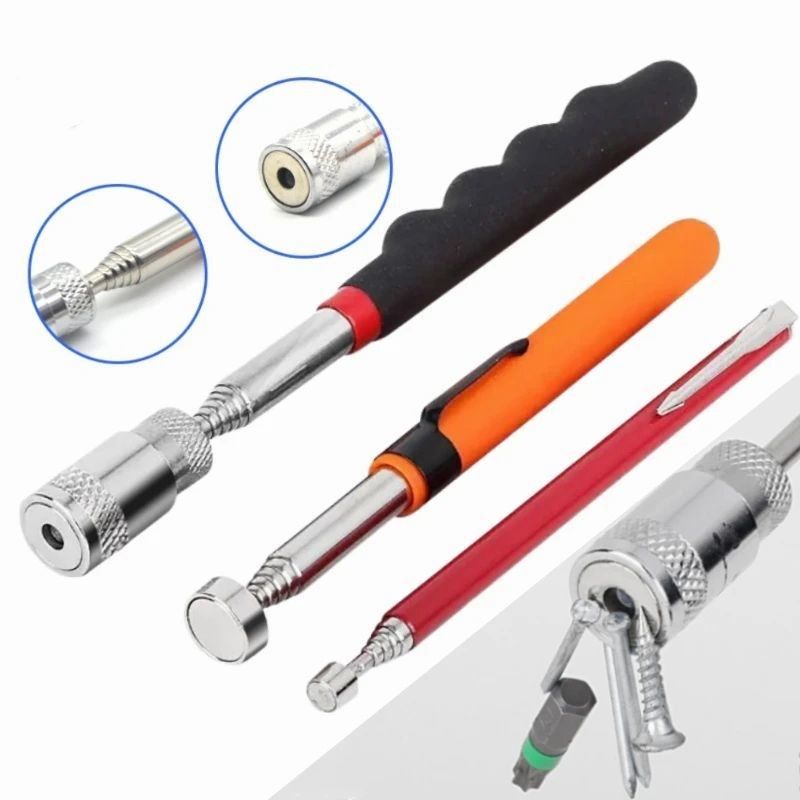                    Telescopic Magnetic Pen with Light Portable Magnet Pick-up Tool Extendable Long Reach Pen Tool for Picking up Tools             