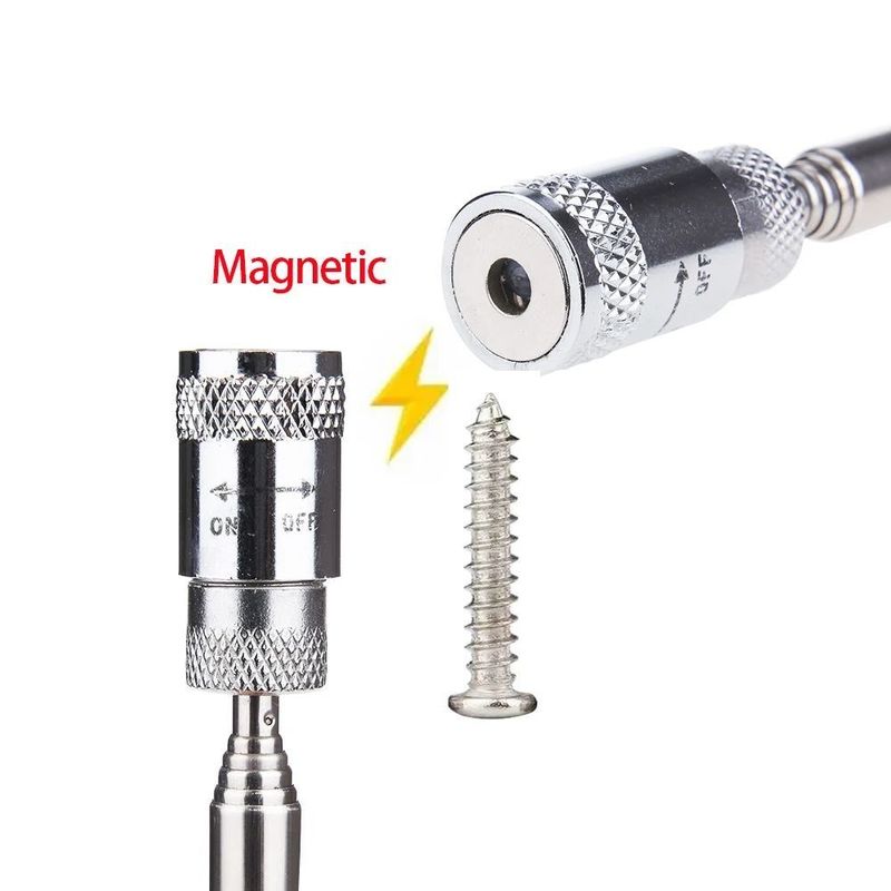                    Telescopic Magnetic Pen with Light Portable Magnet Pick-up Tool Extendable Long Reach Pen Tool for Picking up Tools             
