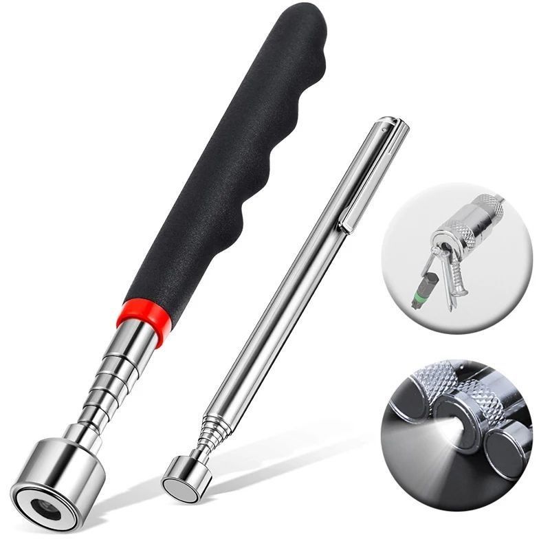 Magnetic Telescopic Pick-up Tools Grip LED Light Adjustable Extendable Long Reach Pen Handy Tool