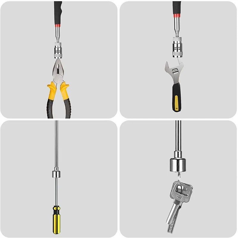 Magnetic Telescopic Pick-up Tools Grip LED Light Adjustable Extendable Long Reach Pen Handy Tool
