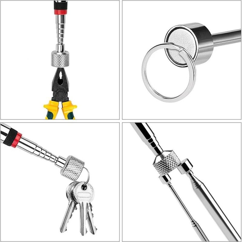 Telescopic Magnetic Pen with Light Mini Portable Magnet Pick-Up Tool Extendable Pickup Rod Stick