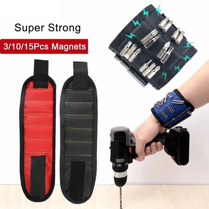                    Portable Magnetic Wristband Tool Kit Strong Magnetic Wristband Tool Strap Telescopic Pickup Tool             