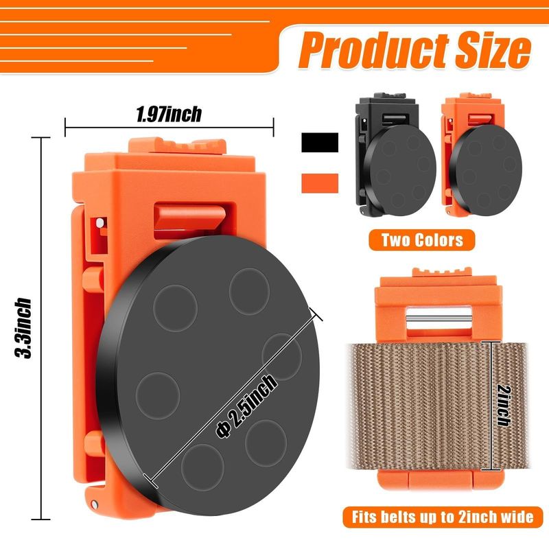 Magnetic Belt Clips, Heavy Duty Tool Holster Belt Clip Non-Slip Magnetic Tool Holder Magnet Belt Organizer for Hammer Screwdrivers