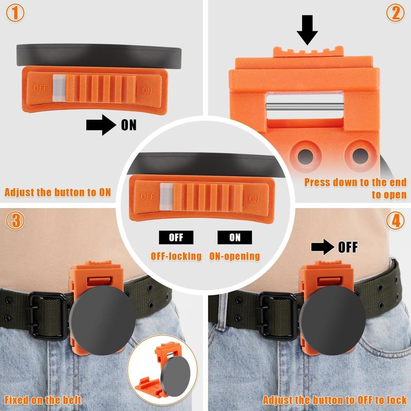 Magnetic Belt Clips, Heavy Duty Tool Holster Belt Clip Non-Slip Magnetic Tool Holder Magnet Belt Organizer for Hammer Screwdrivers