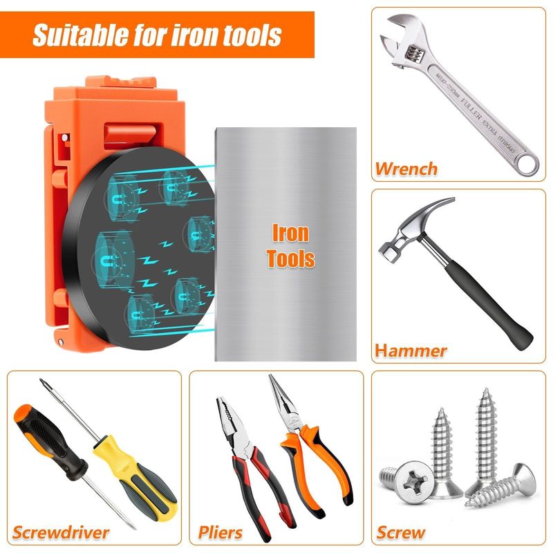 Magnetic Belt Clips, Heavy Duty Tool Holster Belt Clip Non-Slip Magnetic Tool Holder Magnet Belt Organizer for Hammer Screwdrivers