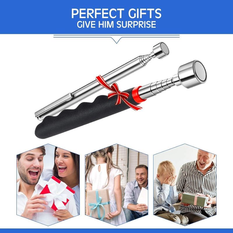 Pickup Tool With LED Light Magnetic Rod Magnetic Rod Metal Parts Magnetic Tool Telescopic Pickup