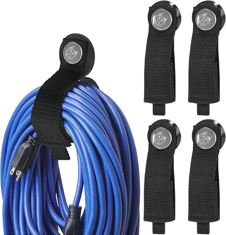 Ergonomic Magnetic Hanging Strap with Extension Cord Holder for Cables Hoses