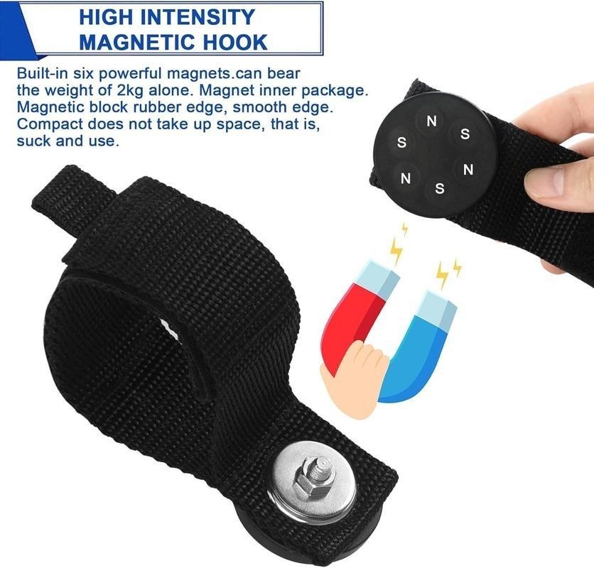 Ergonomic Magnetic Hanging Strap with Extension Cord Holder for Cables Hoses
