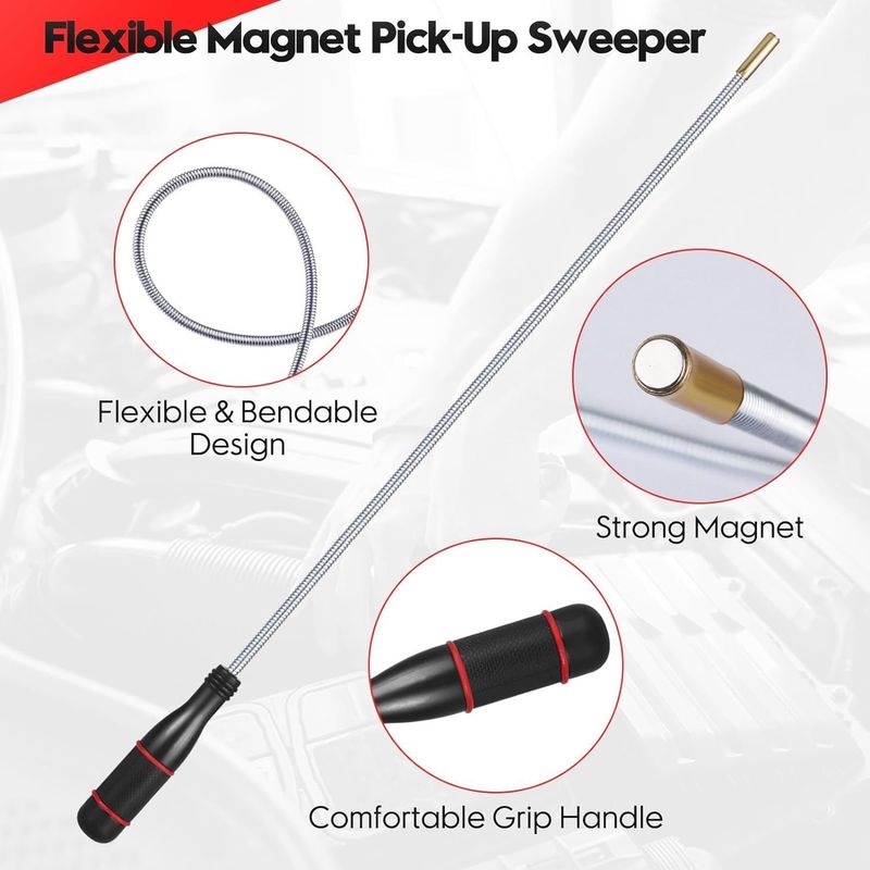 Flexible Inspection Tool with LED Light for Car Repair Magnetic Pick up Tool