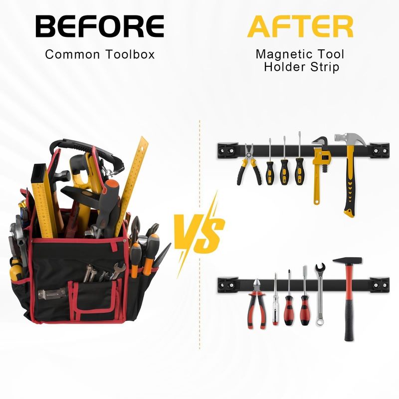                    Magnetic Tool Holder Strip Heavy Duty Tool Organizer for Garage Tool Organization             