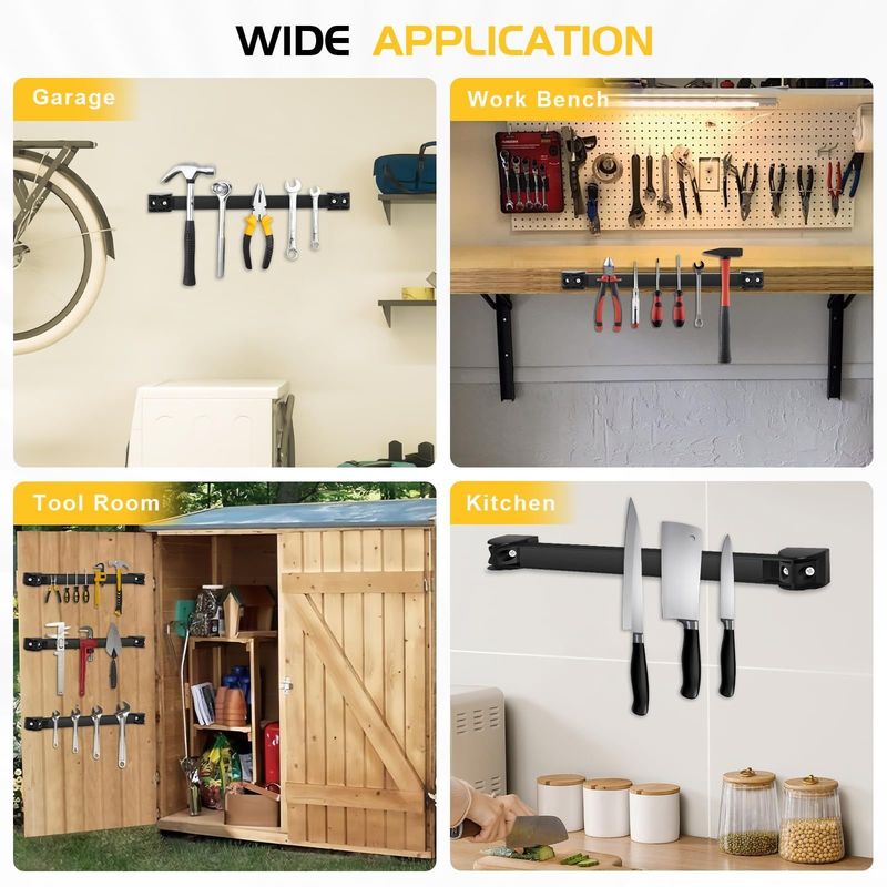                    Magnetic Tool Holder Strip Heavy Duty Tool Organizer for Garage Tool Organization             