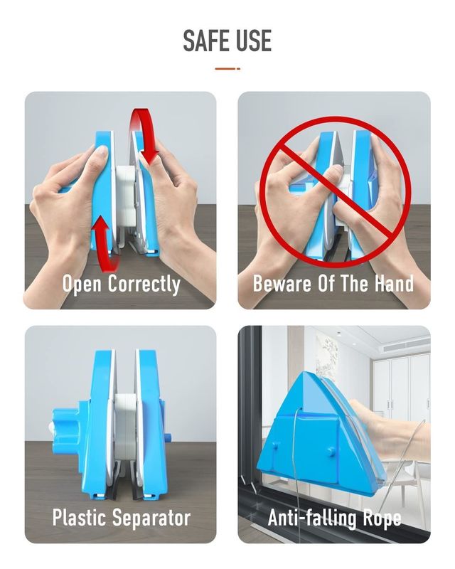 Adjustable Magnetic Double Window Glass Wiper Glider Washing Brush Equipment Cleaning Brush Wiper Tools
