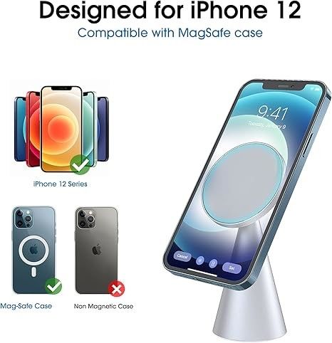 Magnetic Phone Stand Compatible with iPhone 13&iPhone 12, Mini, Pro and Pro Max, Adjustable Aluminum Holder