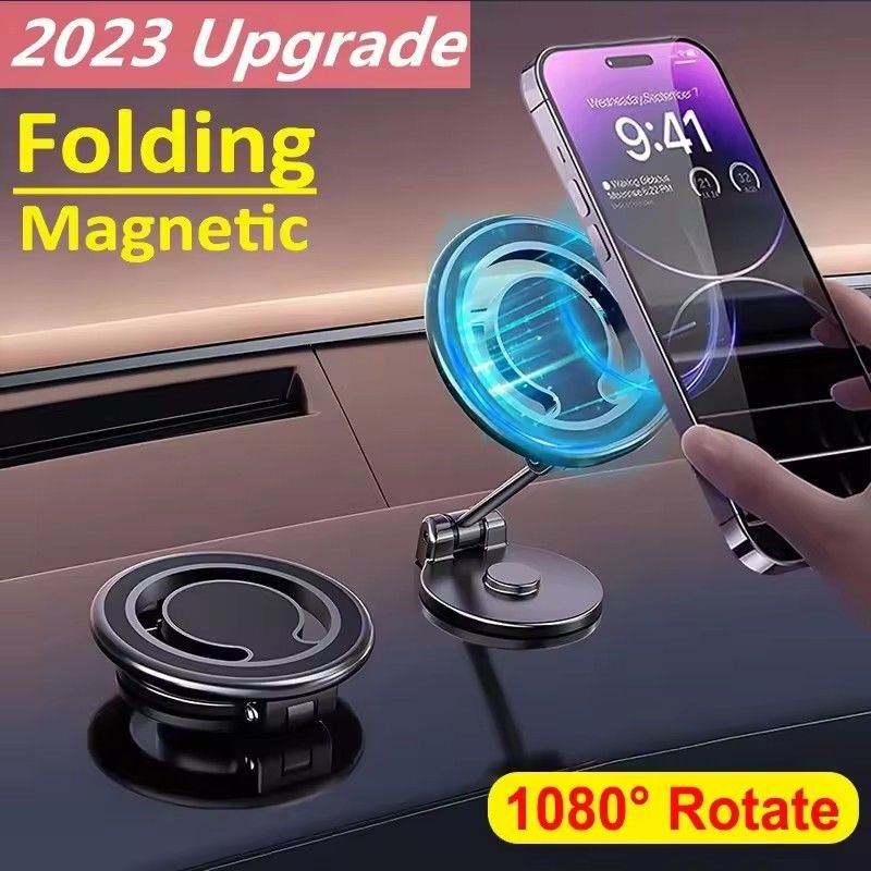 1080 Magnetic Car Phone Holder Magnet Car Bracket Mount Cell Smartphone Support in Car For iPhone 15 14 13 12 11 Samsung